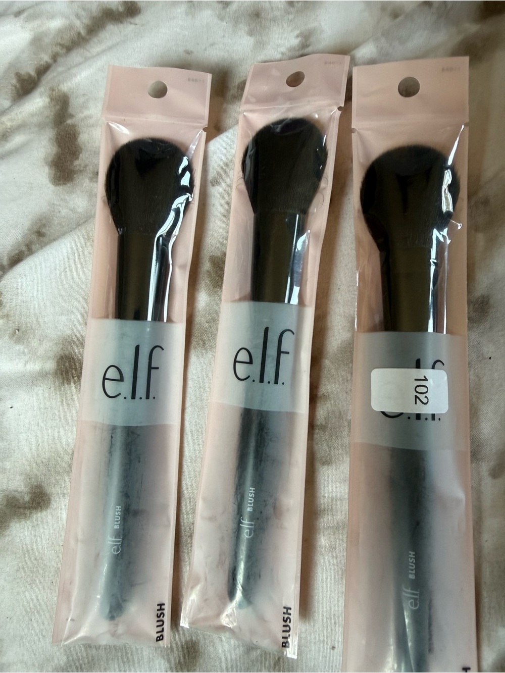 e.l.f. Black Blush Brush Trio with Pink Packaging